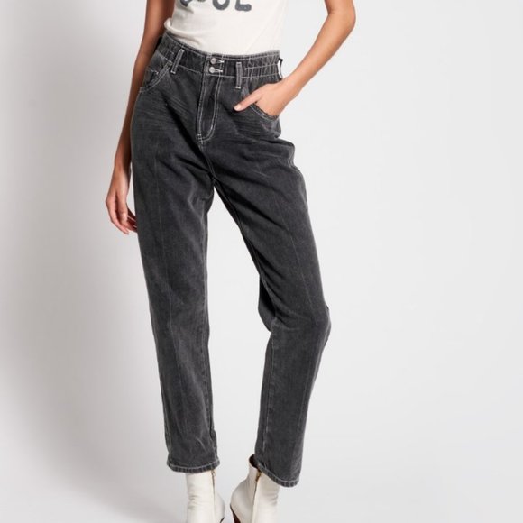 OneTeaspoon black high rise double bass pioneer 80s jeans